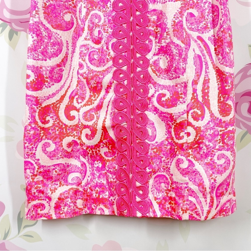 Lilly Pulitzer Ryder Pink Pout Paisley Print Shift Mini Dress 4 - Picture 5 of 12